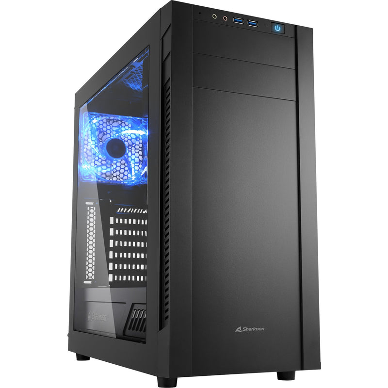 Afbeelding laden in galerijviewer, Sharkoon s25-w midi tower behuizing (zwart | 2x usb-a | window)
