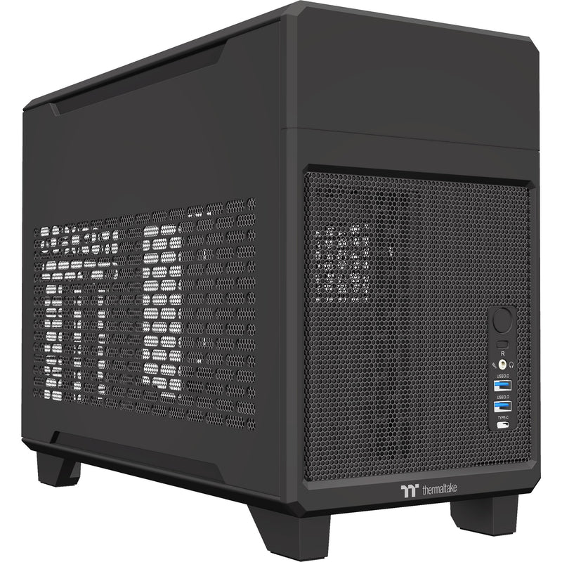Afbeelding laden in galerijviewer, Thermaltake tr100 mini tower behuizing (zwart | 2x usb-a | 1x usb-c)
