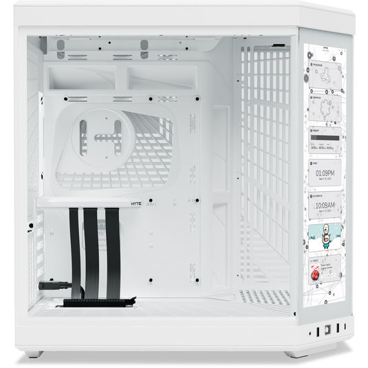 Hyte y70 touch infinite midi tower behuizing (wit | 2x usb-a | 1x usb-c | tempered glass)