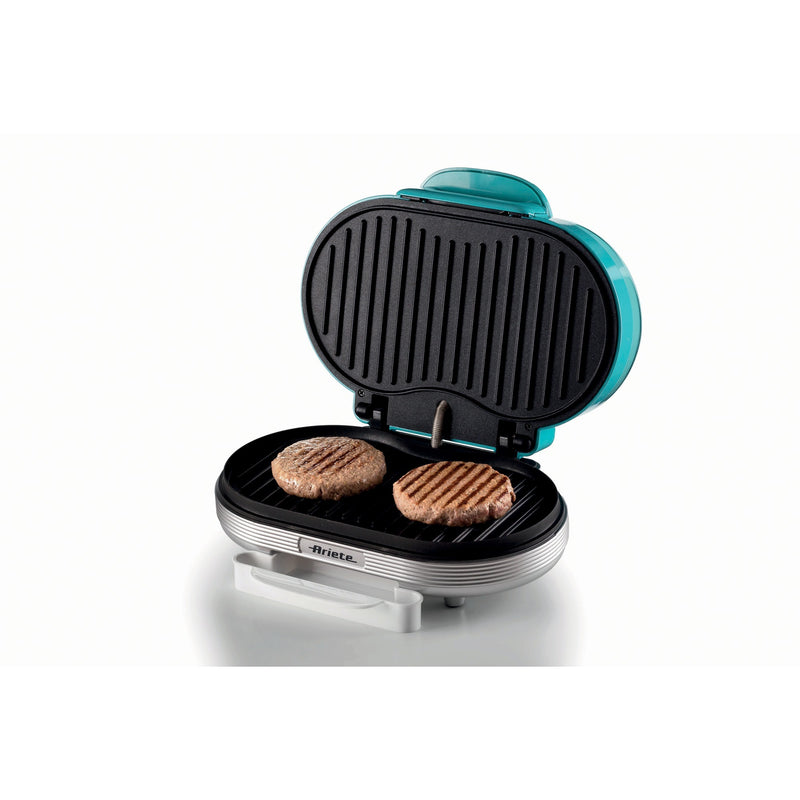 Afbeelding laden in galerijviewer, Ariete party time hamburger maker 0205 01 elektrische bakplaat (lichtblauw wit)
