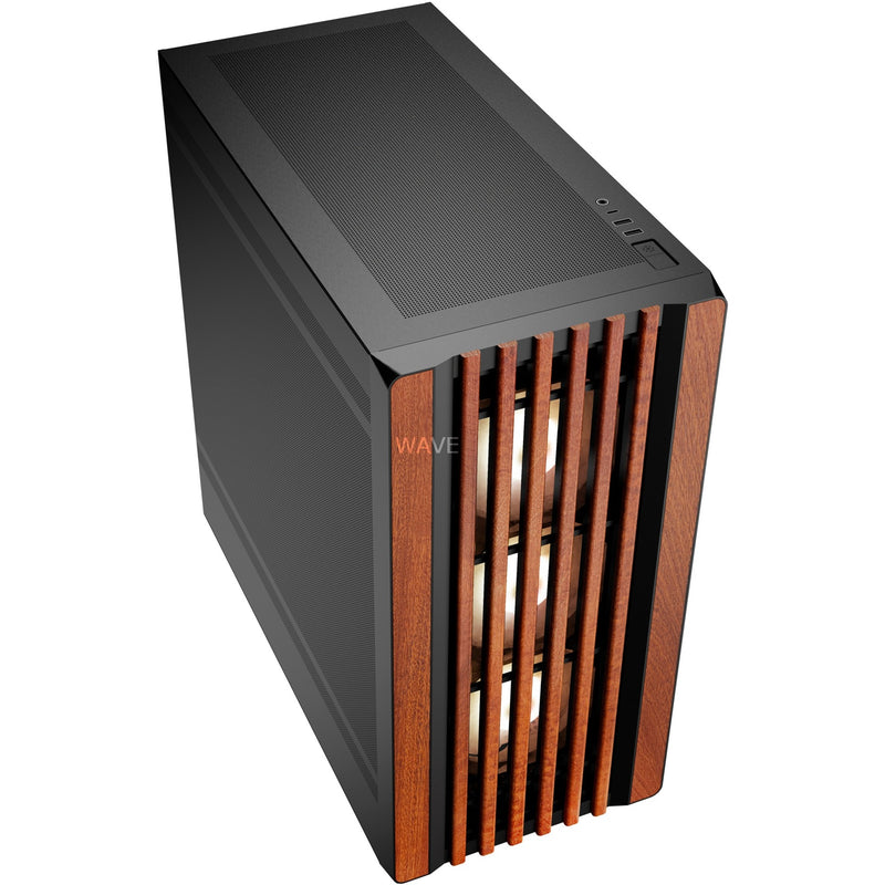 Afbeelding laden in galerijviewer, Sharkoon rebel c70m rgb midi tower behuizing (zwart houtkleur | 2x usb-a | 1x usb-c | rgb)
