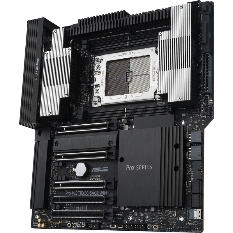 Afbeelding laden in galerijviewer, Asus pro ws trx50-sage wifi socket str5 moederbord (zwart grijs, raid, 10gb-lan, 2.5gb-lan, wi-fi 7, bt, sound, ceb)
