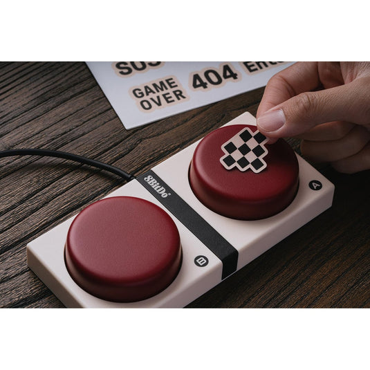 8bitdo retro mechanical keyboard fami edition (beige, us lay-out (qwerty), kailh box white, 80% (tkl), bluetooth low energy, wireless 2.4g, usb)