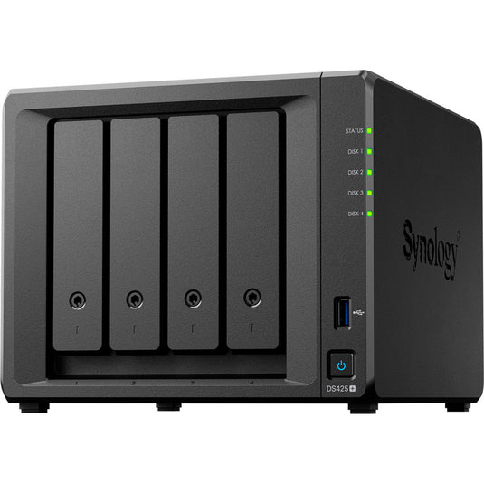 Synology diskstation ds425+ nas (zwart, 2x lan, 2x usb-a 3.2 (5 gbit s))