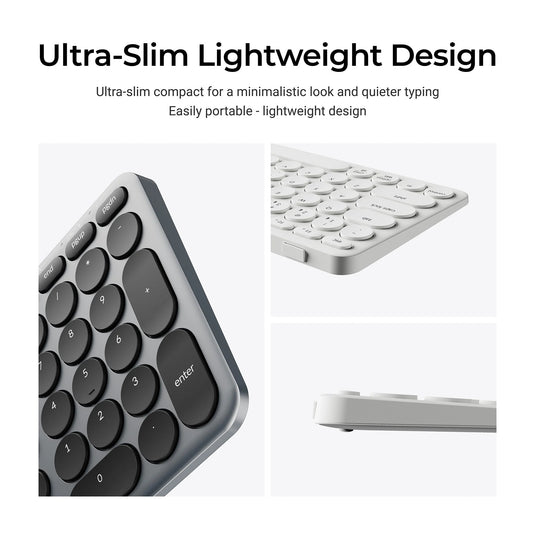 Keychron b5 pro-k1 toetsenbord (grijs, us lay-out (qwerty), scissor switches, 100%, abs keycaps, 2.4 ghz bluetooth usb)