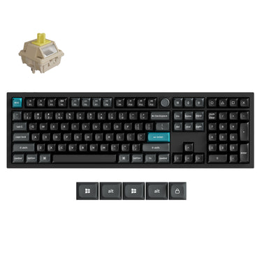 Keychron q6 ultra-m4 8k wireless custom mechanical keyboard (zwart, us lay-out (qwerty), silk pom banana, 100%, rgb, hot swap, 8k, 2.4 ghz bluetooth 5.2 usb-c)