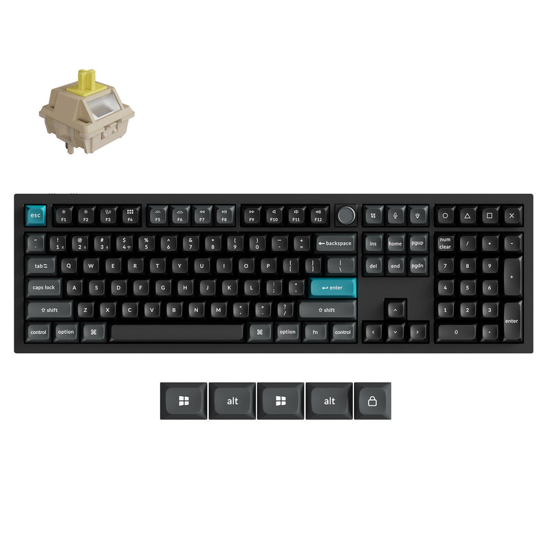 Afbeelding laden in galerijviewer, Keychron q6 ultra-m4 8k wireless custom mechanical keyboard (zwart, us lay-out (qwerty), silk pom banana, 100%, rgb, hot swap, 8k, 2.4 ghz bluetooth 5.2 usb-c)
