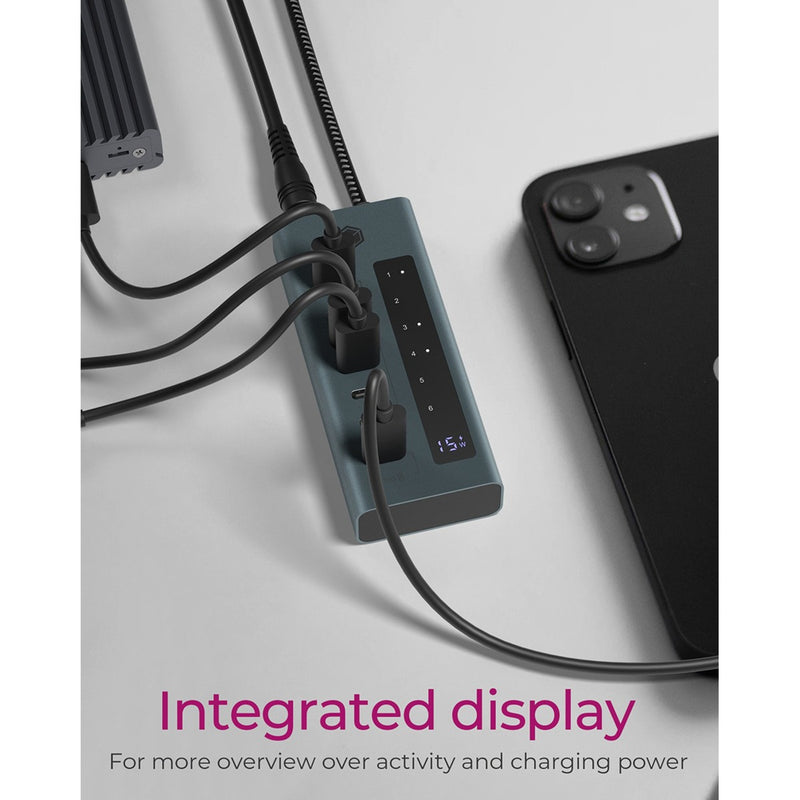 Afbeelding laden in galerijviewer, Icy box 7-port usb-c 3.2 gen 2 usb-hub (blauwgrijs)
