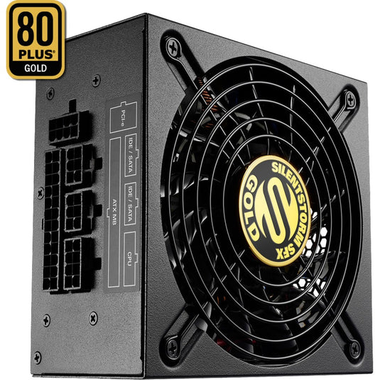 Sharkoon silentstorm sfx 500 gold modulaire 500 watt voeding (zwart, 2x pcie)