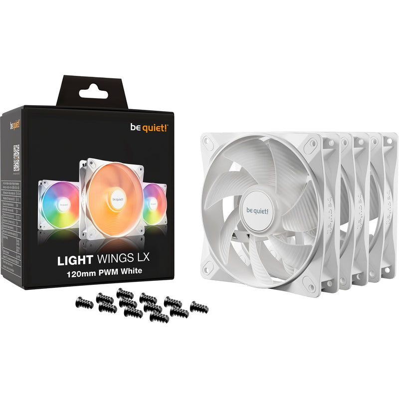Afbeelding laden in galerijviewer, Be quiet! light wings lx pwm rgb case fans (wit, 3 stuks, 120 x 120 x 25 mm)
