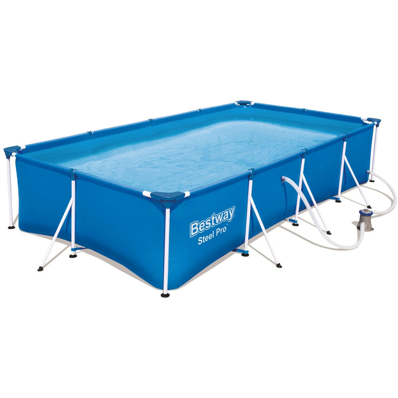 Afbeelding laden in galerijviewer, Bestway steel pro frame pool set zwembad (blauw, 400cm x 211cm x 81cm, incl. filterpomp)
