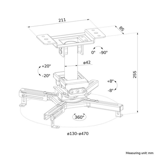 Neomounts cl25-530wh1 beamer plafondbeugel plafondhouder (wit)
