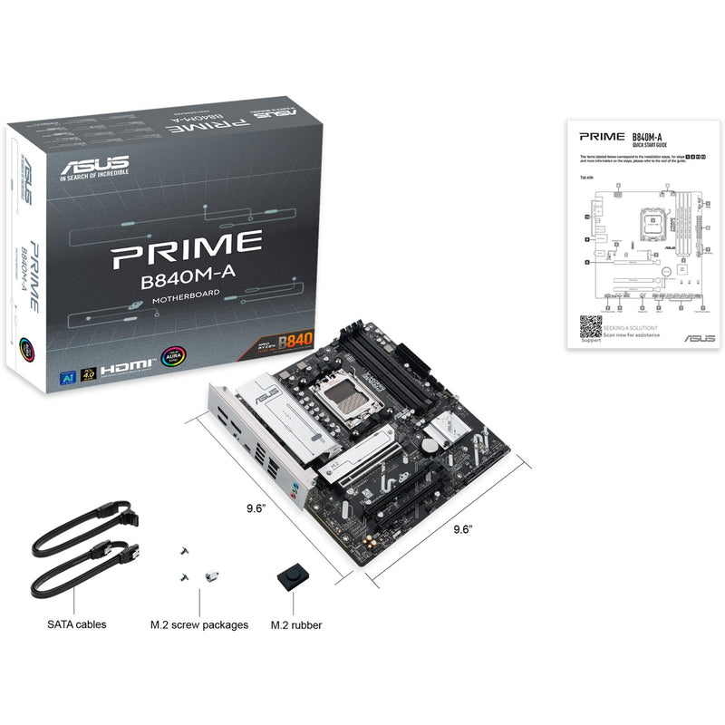 Afbeelding laden in galerijviewer, Asus prime b840m-a-csm socket am5 moederbord ( 2,5gb-lan, sound, µatx)
