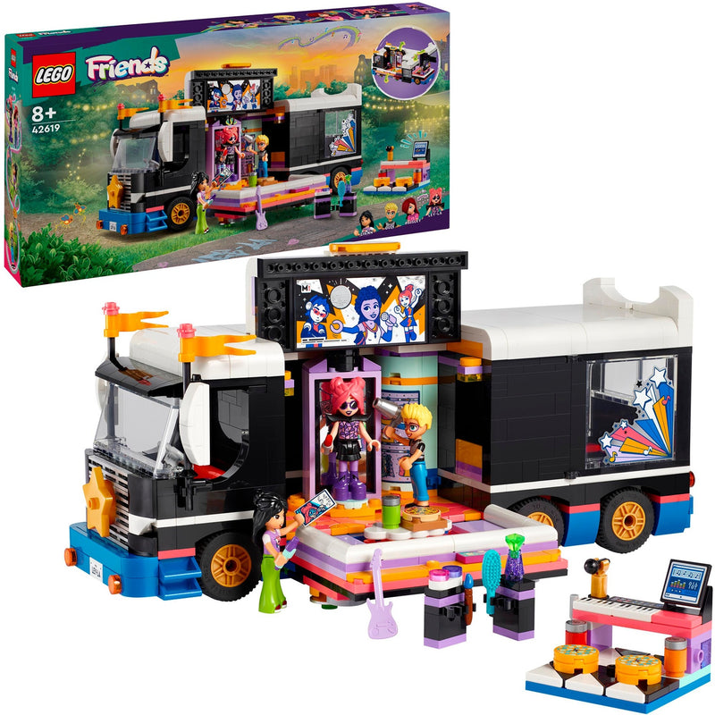 Afbeelding laden in galerijviewer, Lego friends - toerbus van popster constructiespeelgoed (42619)

