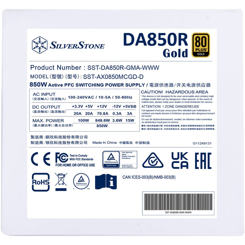 Afbeelding laden in galerijviewer, Silverstone sst-da850r-gma-www modulaire 850 watt voeding (wit, 4x pcie)
