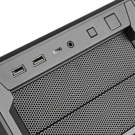 Silverstone sst-sed1-b midi tower behuizing (zwart | 2x usb-a | 1x usb-c)