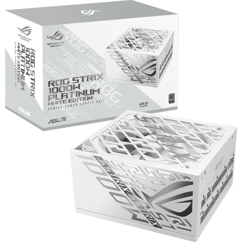 Afbeelding laden in galerijviewer, Asus rog strix platinum white edition modulaire 1000 watt voeding (wit, 1x 12v-2x6, 4x pcie)
