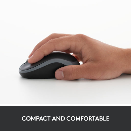 Muis logitech m185 grijs, zwart
