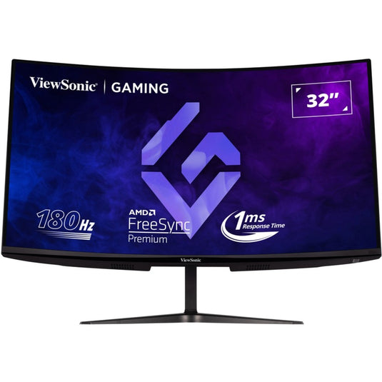 Viewsonic vx3218c-2k 32 curved gaming monitor (zwart, 1x displayport, 2x hdmi, 180 hz, 2x hdmi, 1x displayport, 180 hz)