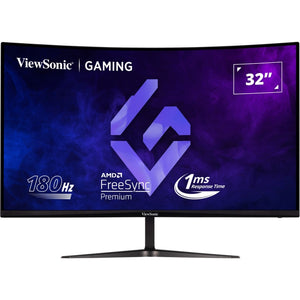 Viewsonic vx3218c-2k 32 curved gaming monitor (zwart, 2x hdmi, 1x displayport, 180 hz)