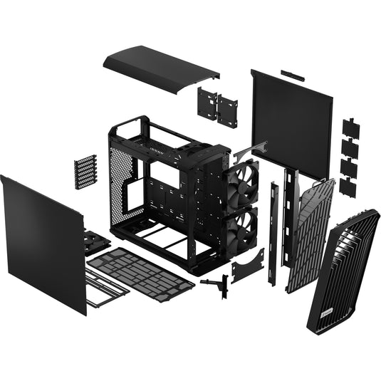 Fractal design torrent black solid midi tower behuizing (zwart | 2x usb-a | 1x usb-c)