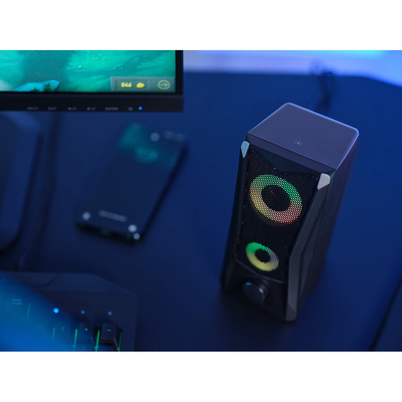 Afbeelding laden in galerijviewer, Trust gxt 606 javv rgb verlichte 2.0 speakerset pc-luidspreker (zwart)
