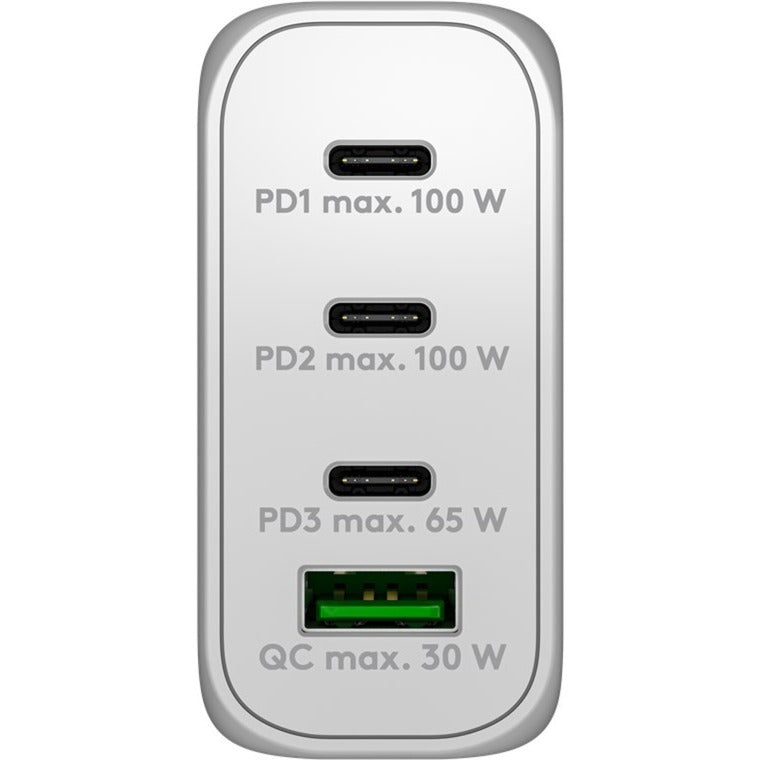 Afbeelding laden in galerijviewer, Goobay 100w gan usb-c pd multiport snellader (wit, 3x usb-c, 1x usb-a)
