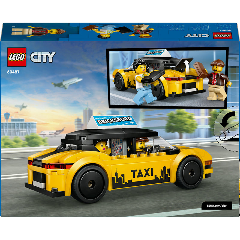 Afbeelding laden in galerijviewer, Lego ® city gele taxi - modelautobouwset met 2 minifiguren - klassieke speelgoedtaxi - 60487
