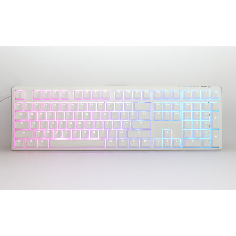 Afbeelding laden in galerijviewer, Ducky one 3 classic pure white rgb mechanisch toetsenbord (wit, us lay-out (qwerty), cherry mx silent red, 100%, rgb led, double-shot pbt, hot-swappable, quack mechanics)
