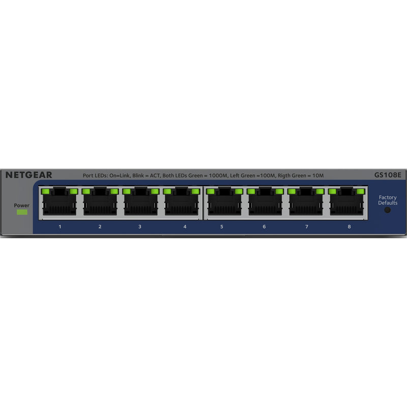 Afbeelding laden in galerijviewer, Netgear 8-poorts gigabit plus-switch (gs108e-400eus) (grijs, unmanaged)
