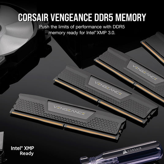 Corsair vengeance 32 gb ddr5-6400 (2x 16 gb) werkgeheugen (zwart, cmk32gx5m2b6400c32, xmp)