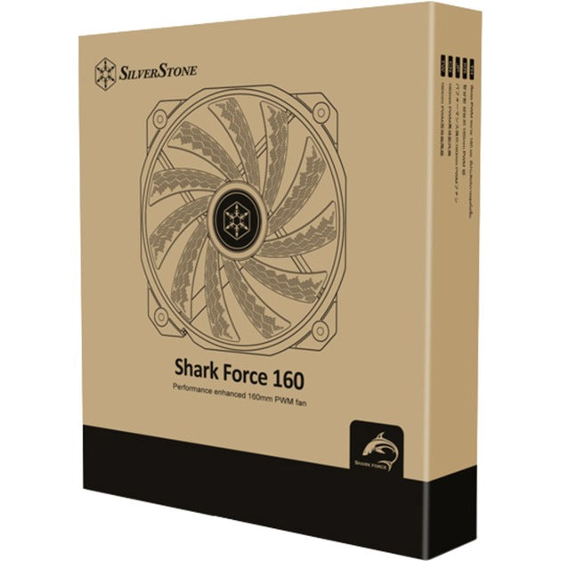 Afbeelding laden in galerijviewer, Silverstone shark force 160 case fan (zwart, 160 x 160 x 27 mm, pwm)
