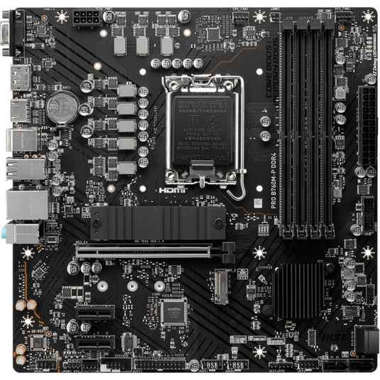 Msi pro b760m-p ddr4 socket 1700 moederbord (zwart, raid, gb-lan, sound, µatx)