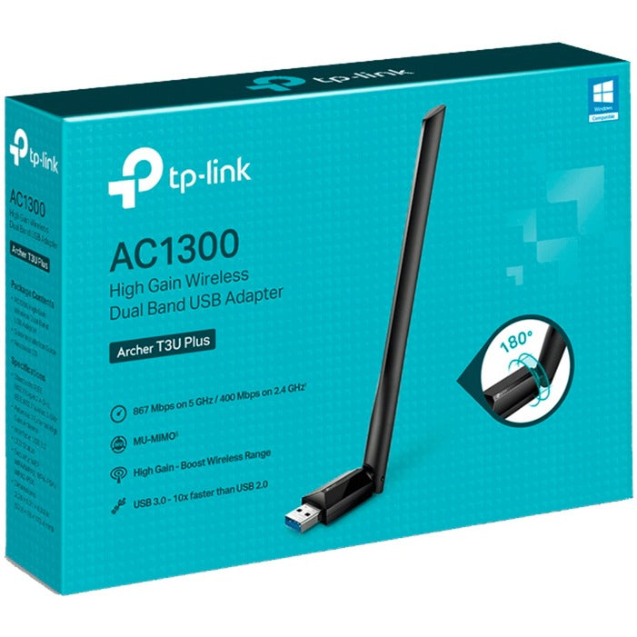 Afbeelding laden in galerijviewer, Tp-link archer t3u plus wlan adapter (zwart)
