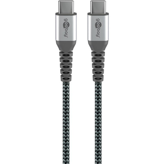 Goobay usb-c snellader nano (65 w) en usb-c textielkabel (zwart, 1 meter)