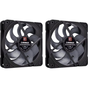 Noctua nf-a12x25 g2 pwm sx2-pp chromax.black case fans (zwart, 2 stuks, 120 x 120 x 25 mm)