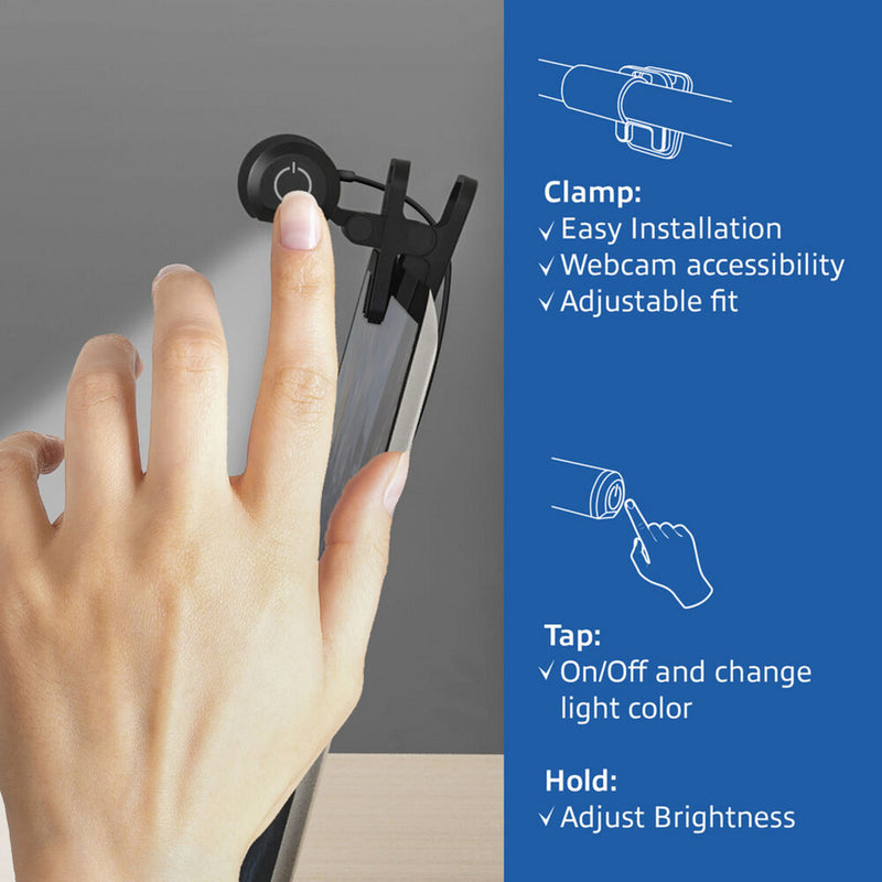Afbeelding laden in galerijviewer, Act connectivity dimbare clip-on laptop led-lichtbalk led-bar (zwart, usb-voeding, 3000k-6500k)
