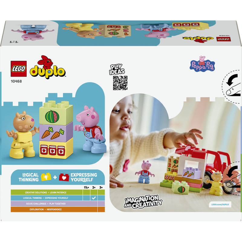 Afbeelding laden in galerijviewer, Lego duplo peppa big tractor en marktkraam dieren speelgoed voor peuters - 10468
