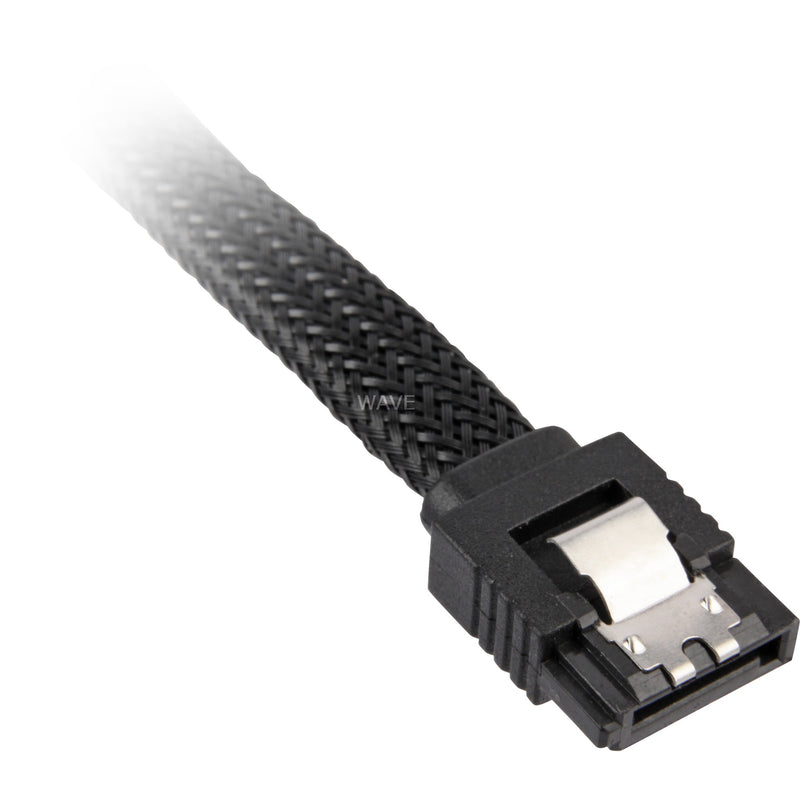 Afbeelding laden in galerijviewer, Sharkoon sata iii 90° sleeve kabel (zwart, 0,75 meter)
