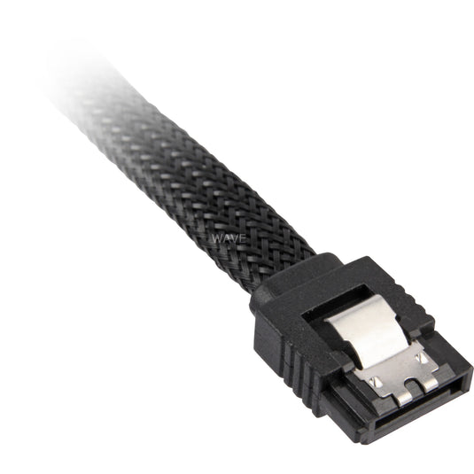 Sharkoon sata iii 90° sleeve kabel (zwart, 0,75 meter)