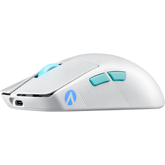 Asus rog harpe ace aim lab edition gaming muis (wit, 100 - 36.000 dpi, usb 2.0, 2,4 ghz, bluetooth, rgb leds)