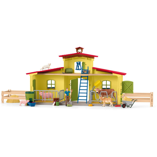 Schleich farm world - grote stal, geel speelfiguur