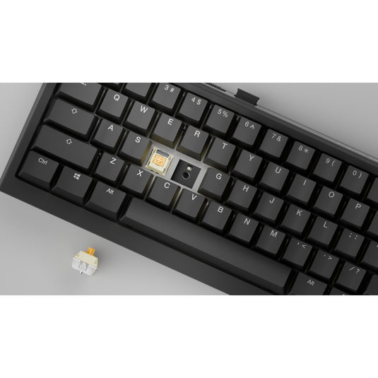 Ducky one x mini wireless rgb mechanisch toetsenbord (zwart, us lay-out (qwerty), inductive, 60%, hot-swappable, pbt, 2.4 ghz | bluetooth | usb-c)