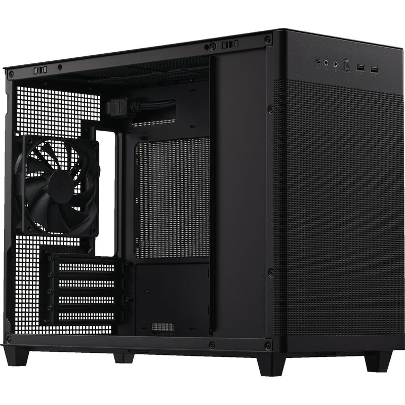 Afbeelding laden in galerijviewer, Asus prime ap201 mini tower behuizing (zwart | 2x usb-a | 1x usb-c)
