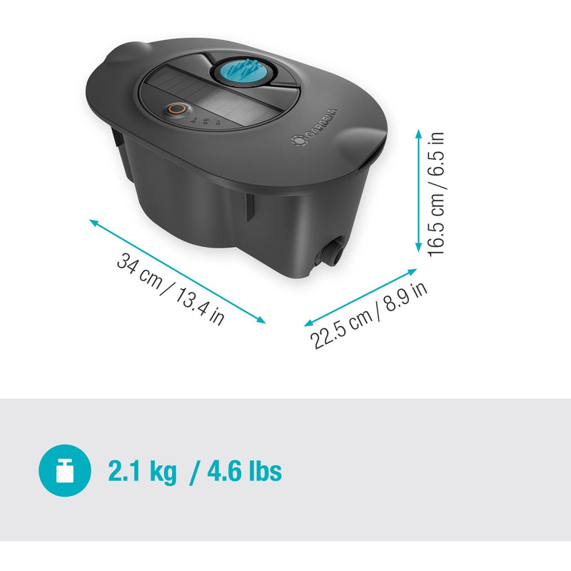 Afbeelding laden in galerijviewer, Gardena complete set pipeline irrigatiesysteem aquaprecise op zonne-energie voor gazon sprinklersysteem (grijs turquoise)

