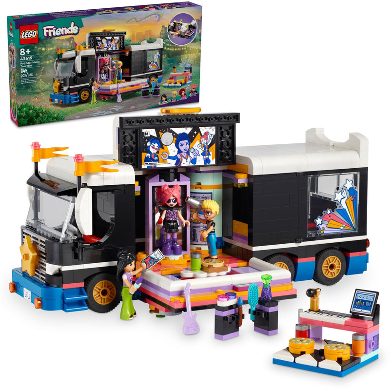 Afbeelding laden in galerijviewer, Lego friends - toerbus van popster constructiespeelgoed (42619)
