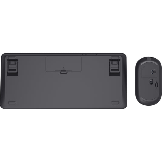 Trust lyra multi-device wireless keyboard mouse desktopset (zwart, us lay-out (qwerty), scissor switches, 65%, 800 - 1.600 dpi, 2,4 ghz usb, bluetooth)