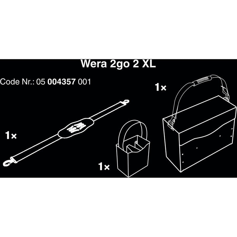 Afbeelding laden in galerijviewer, Wera 2go 2 xl gereedschapskoffer gereedschapskist (zwart)
