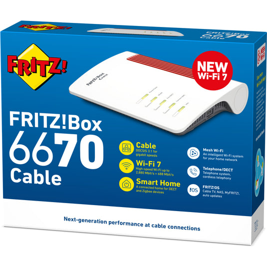 Fritz! box 6670 cable edition international router (wit rood)