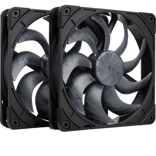 Noctua nf-a14x25 g2 pwm sx2-pp chromax.black case fans (zwart, 2 stuks, 140 x 140 x 25 mm)